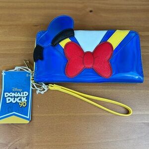 Loungefly Disney Donald Duck 90 Anniversary Zip Around Wallet NWT
